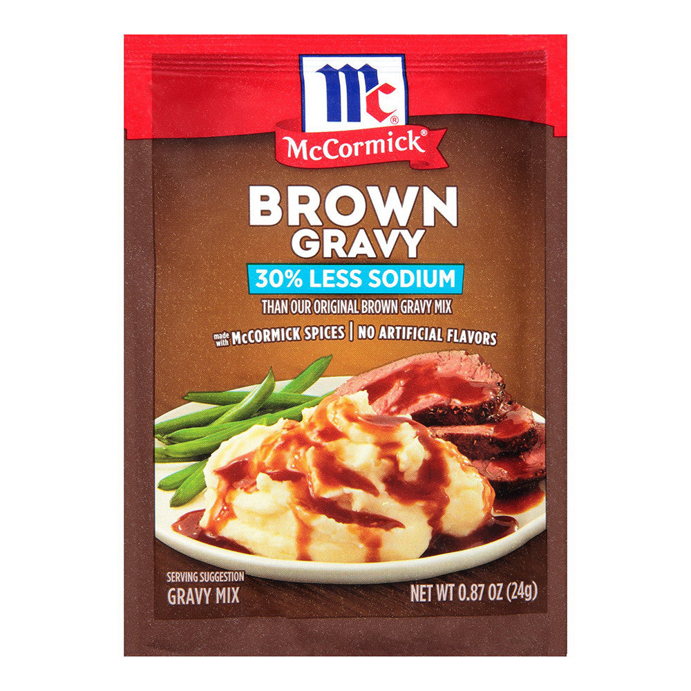 McCormick 30% Less Sodium Brown Gravy Mix, 0.87 Oz